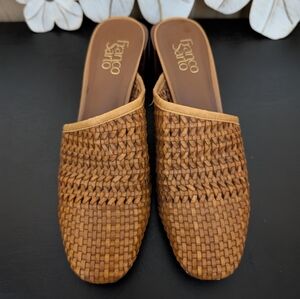 Franco Sarto Women's Brown Woven Clogs